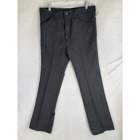 Wrangler 82HK Wrancher Dress Pants Mens 36x32 Dark Gray USA Made Polyester - Picture 1 of 16
